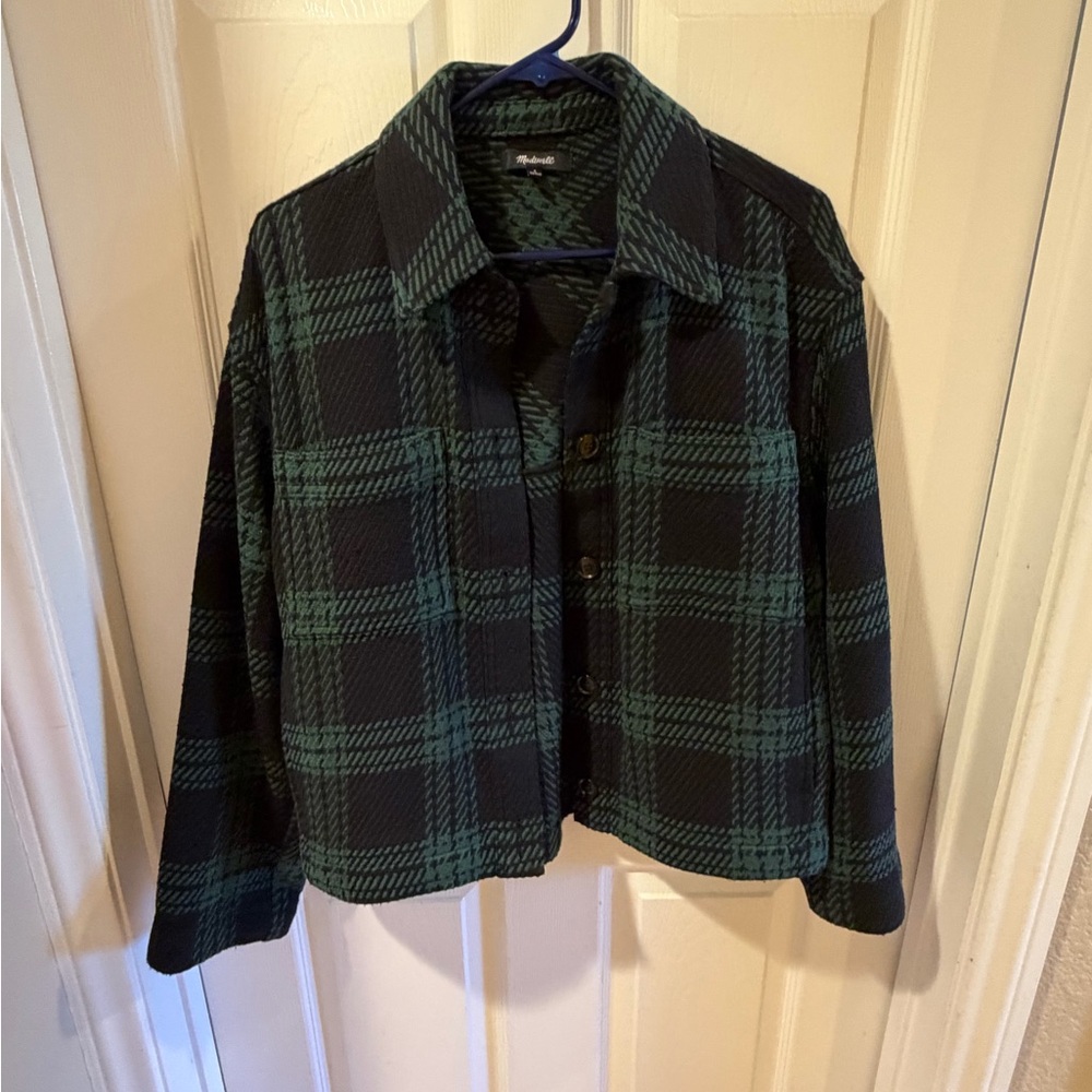 Madewell Green and Black Plaid Jacket
